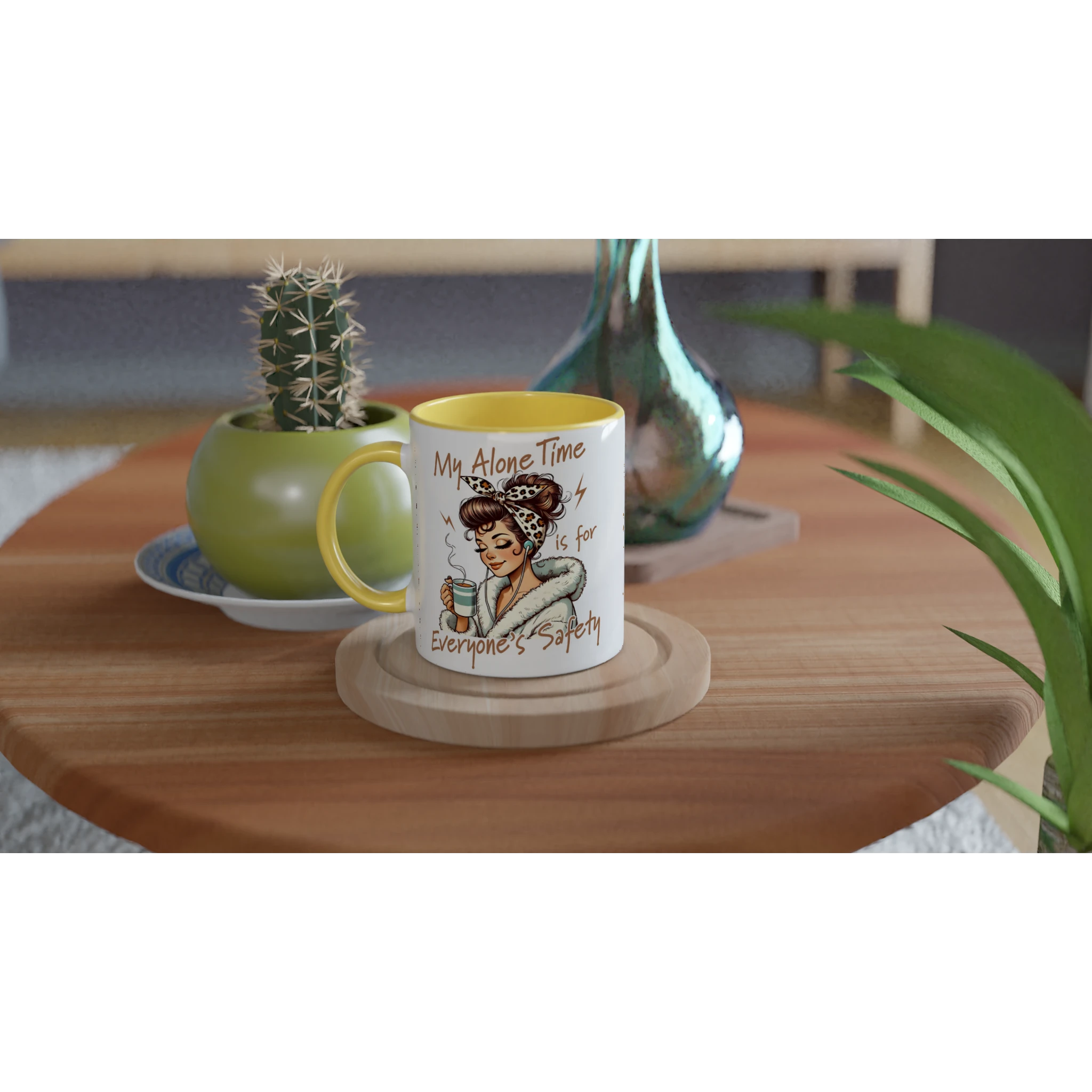 Personalised My Alone Time Is For Everyone's Safety 11oz Ceramic Mug Personalised 11oz Mug Globally Fulfilled