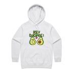 Holy Guacamole, Pregnant Avocado - Womens Hoodie White Marle Womens Hoodie Food Printed In Australia