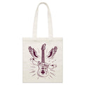 Let's Rock, Guitar Parcel Canvas Tote Bag Default Title Small Tote Bag Music Printed In Australia