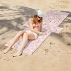 Pink Cats Beach Chair Towel Cover with Side Pockets
