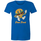 Fast Food, Hamburger - Womens T-shirt Bright Royal Womens T-shirt Food Printed In Australia