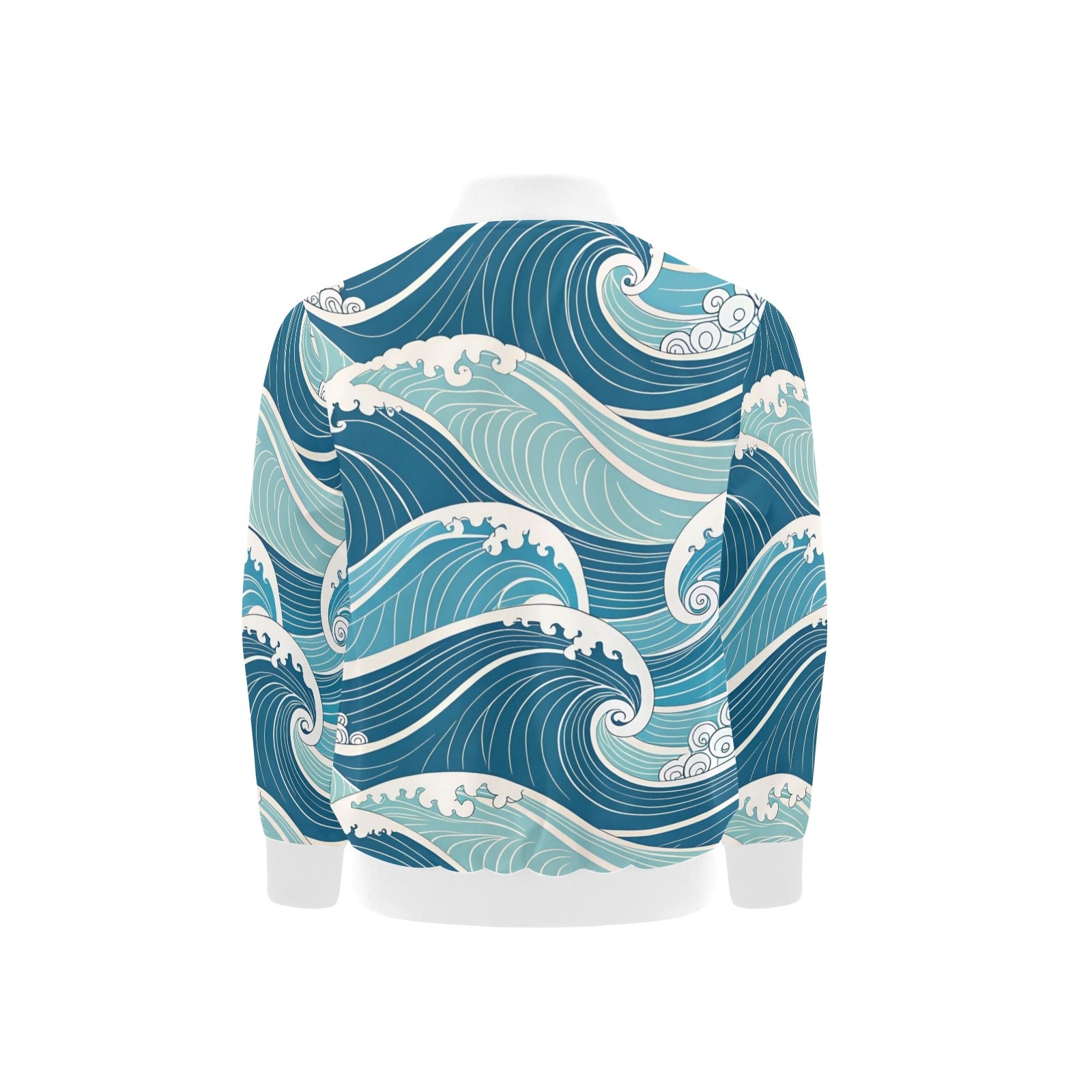 Ocean Waves Kids Bomber Jacket Kids Bomber Jacket Ocean Printed Offshore Surf