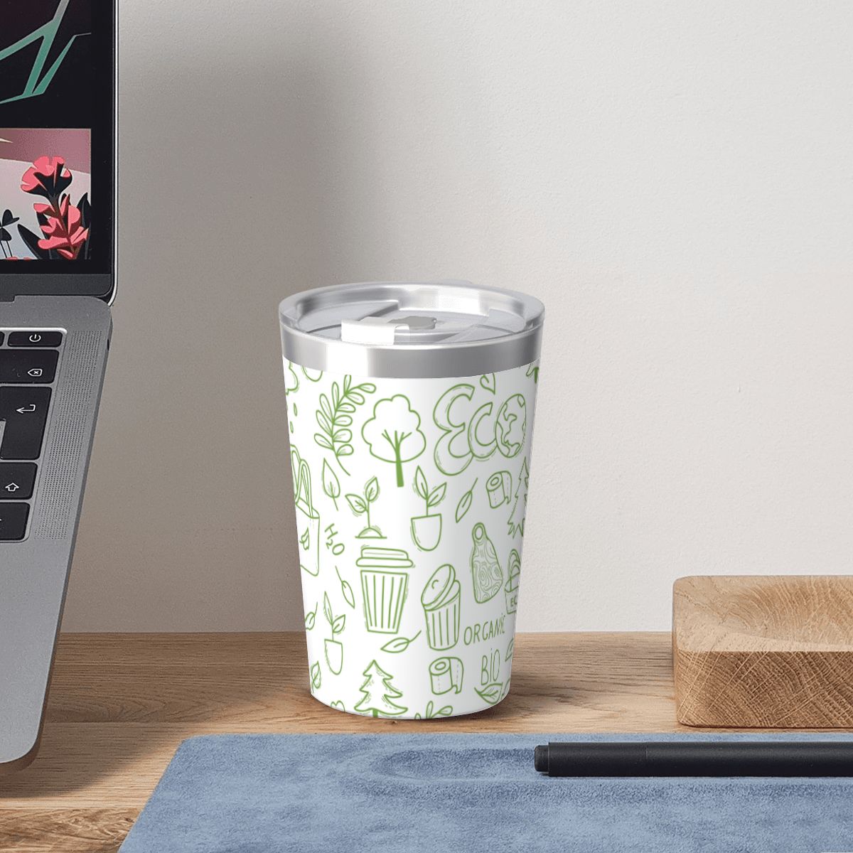 Eco Small Stainless Steel Travel Mug Cup 12oz/350ml
