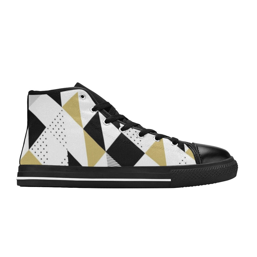 Triangles - Women's High Top Canvas Shoes