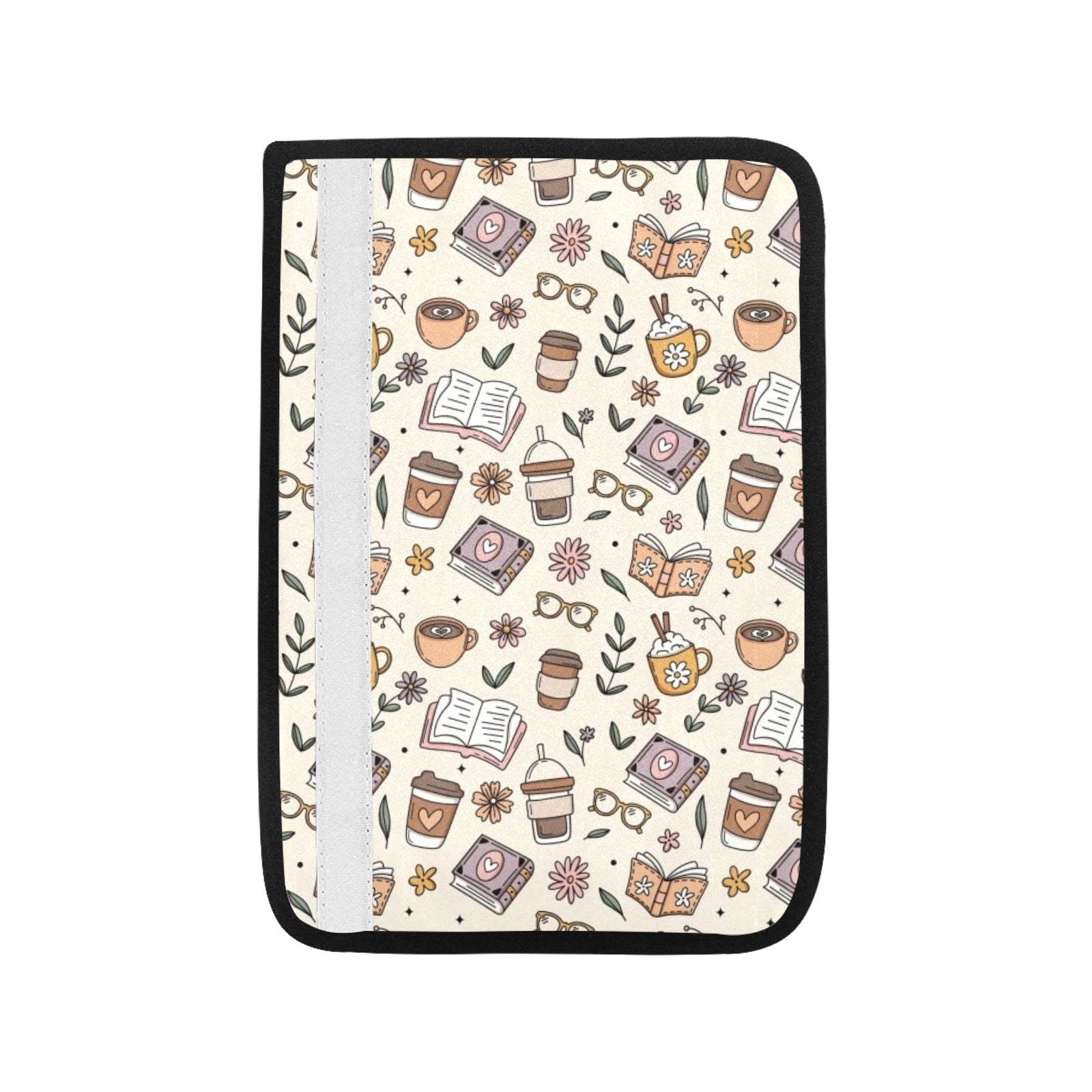 Books And Coffee - Car Seat Belt Cover 7''x10'' (Pack of 2)