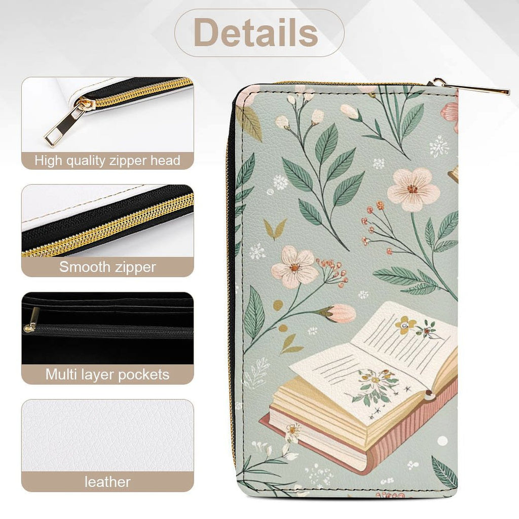Books And Flowers -  PU Leather Wallet