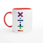Personalise - Maths Symbols - White 11oz Ceramic Mug Ceramic Red Personalised Mug customise Globally Fulfilled Maths personalise Science