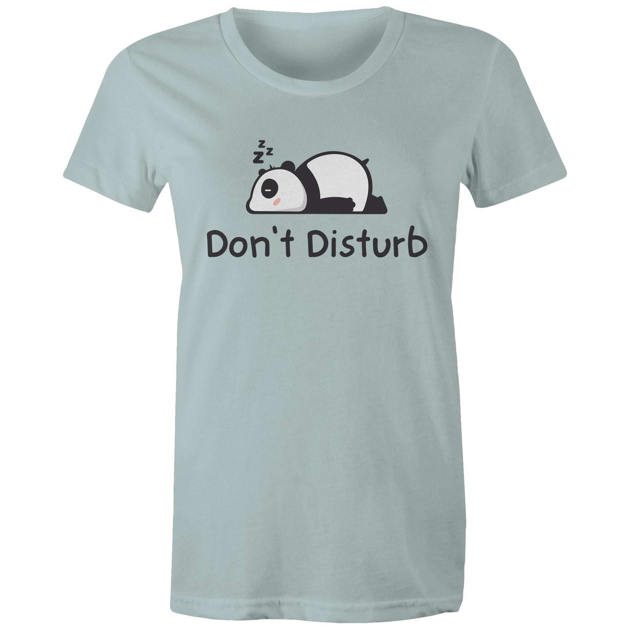 Panda, Don't Disturb - Womens T-shirt Pale Blue Womens T-shirt animal Printed In Australia