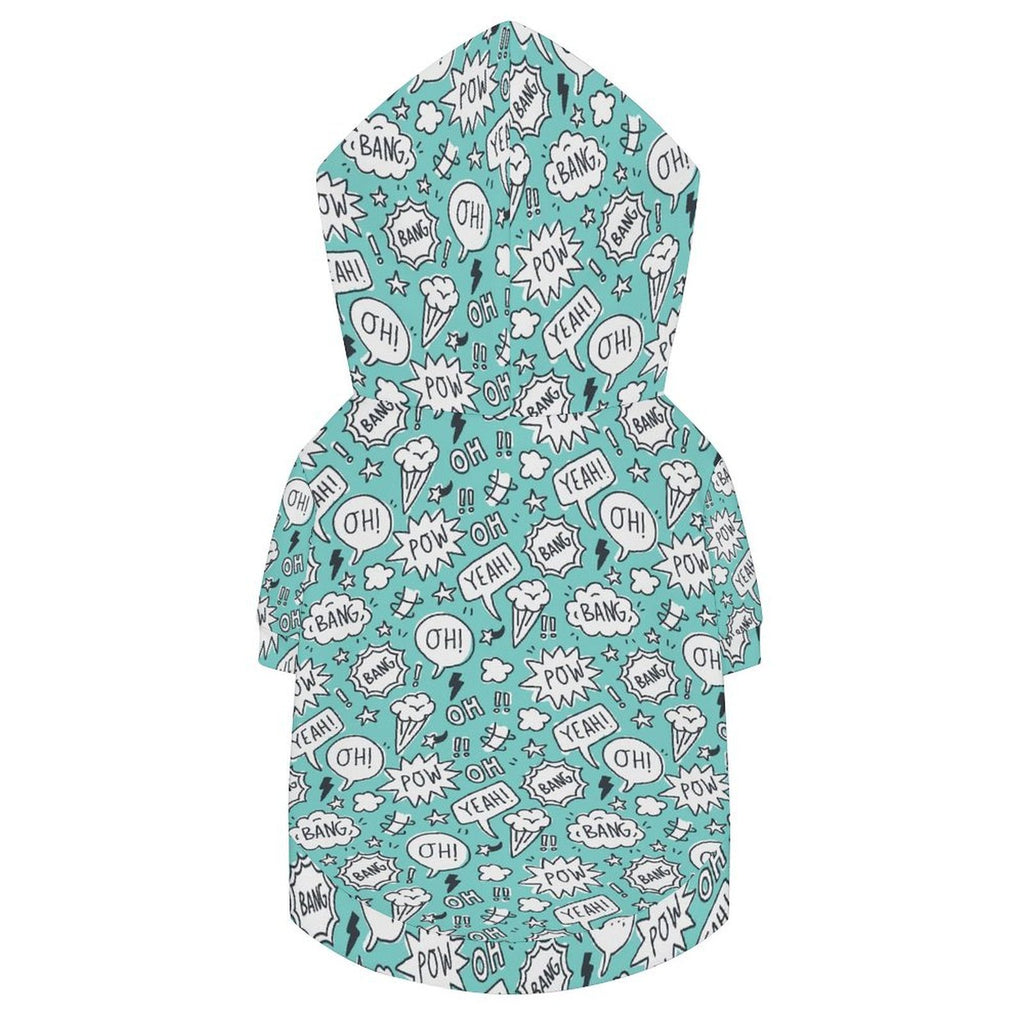 Comic Book Speech Bubbles Pet Hoodie (Large Size)