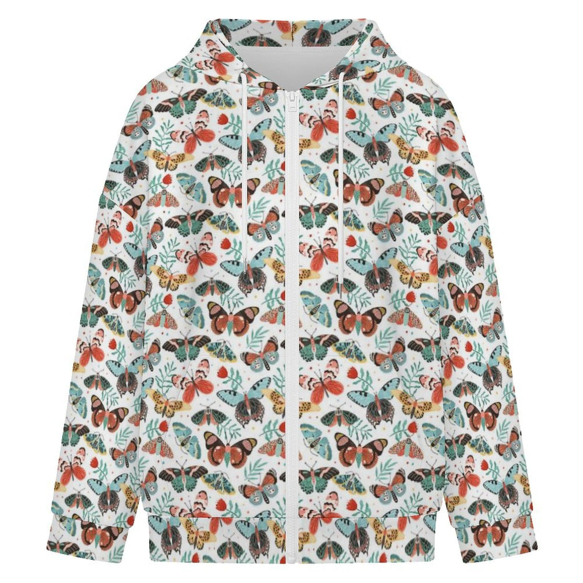 Pretty Moths And Butterflies Women's Full-Zip Hoodie