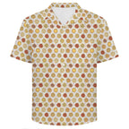 Round Pizzas On White Men's Crinkle Hawaiian Shirt