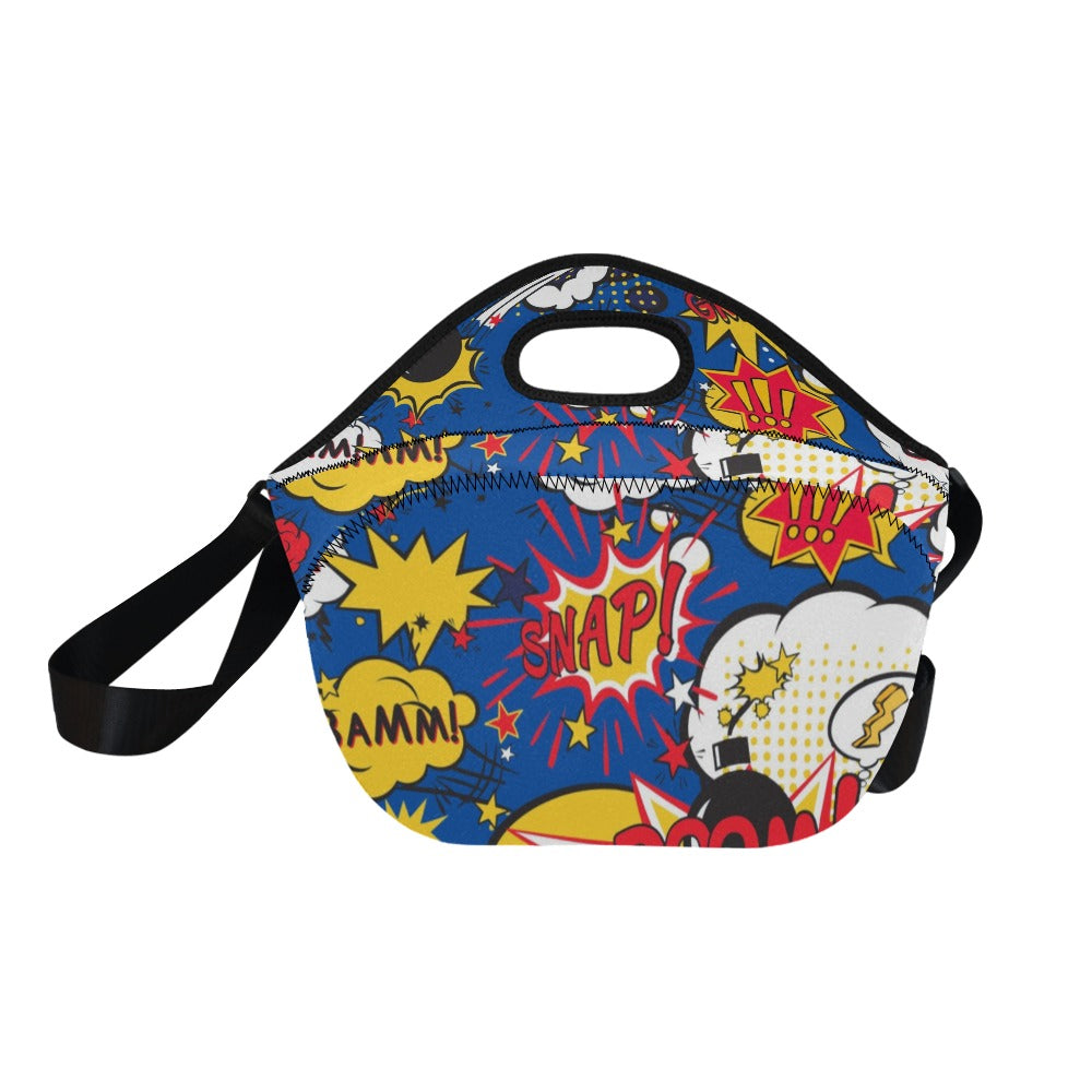 Blue Comic Book - Neoprene Lunch Bag Neoprene Lunch Bag Printed Offshore