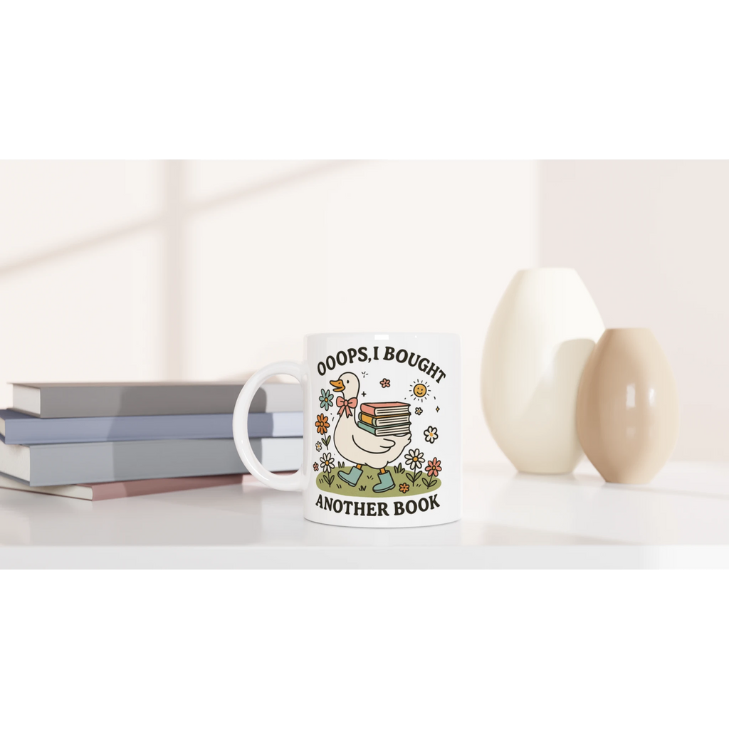 Oops, I Bought Another Book - White 11oz Ceramic Mug White 11oz Mug animal Globally Fulfilled Reading