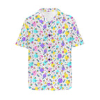 80's Grid Men's Short Sleeve Hawaiian Shirt Men's Hawaiian Shirt (New) Printed Offshore Retro