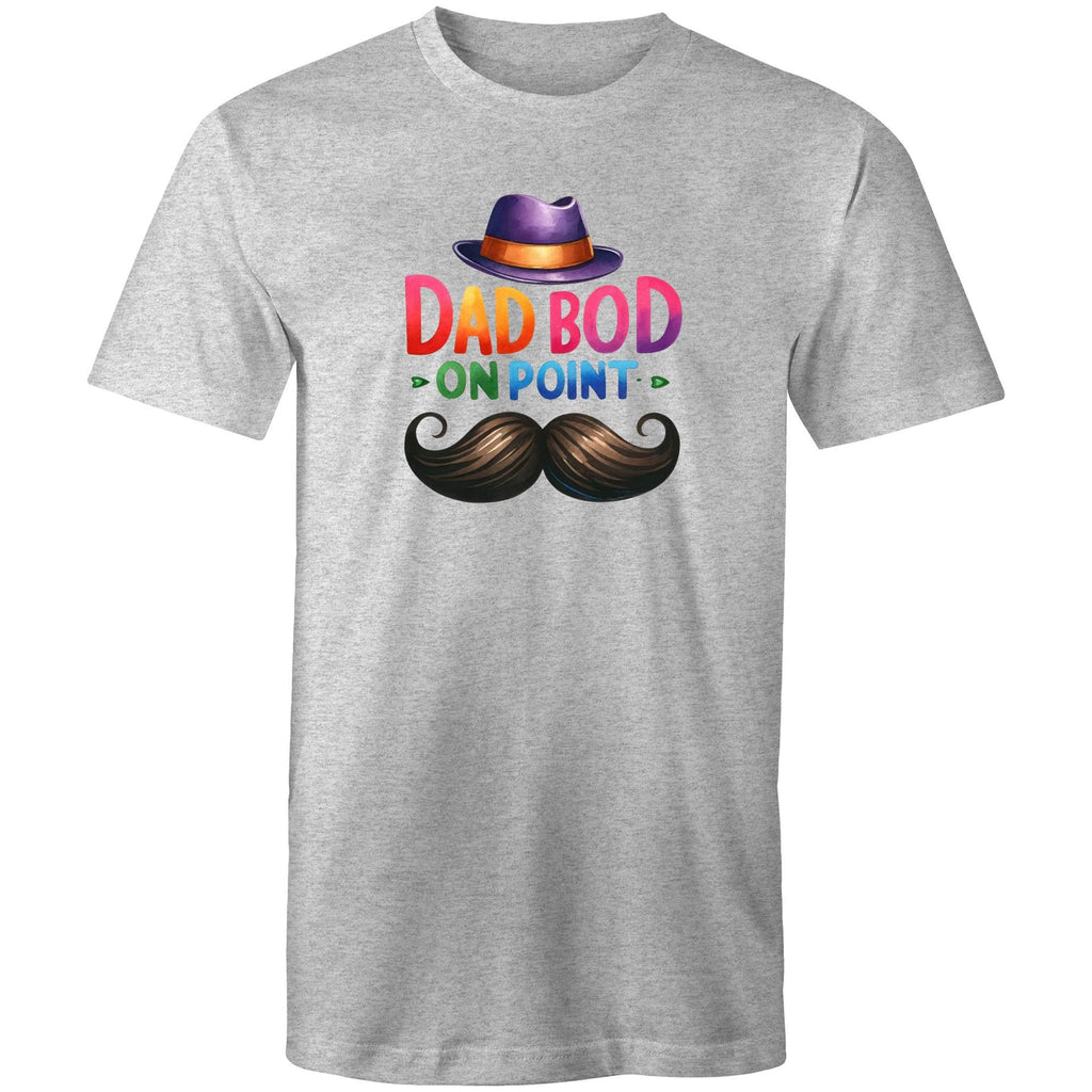Dad Bod On Point - Mens T-Shirt Grey Marle Mens T-shirt Dad Printed In Australia