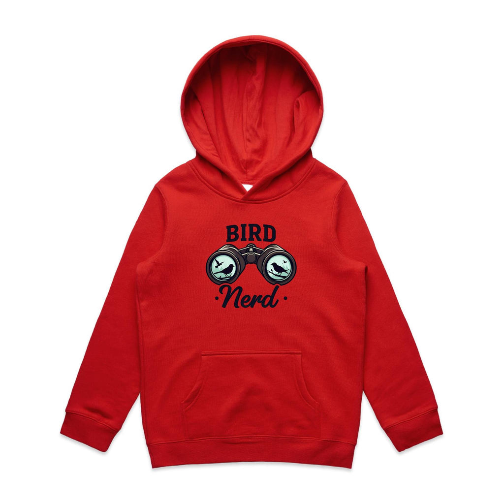 Bird Nerd - Kids Hoodie Red Kids Hoodie animal Printed In Australia