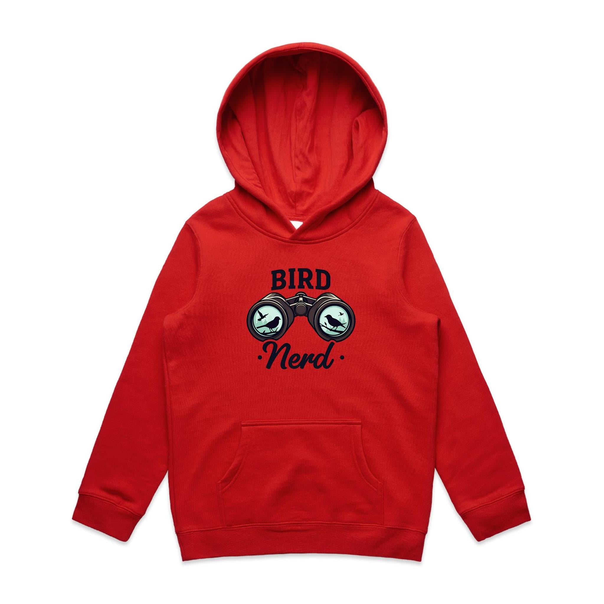 Bird Nerd - Kids Hoodie Red Kids Hoodie animal Printed In Australia