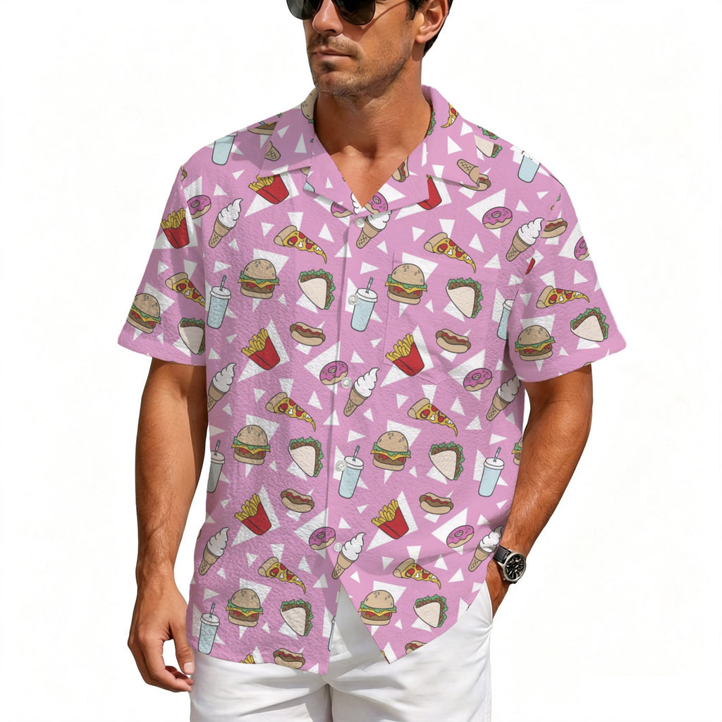 Fast Food Men's Crinkle Hawaiian Shirt