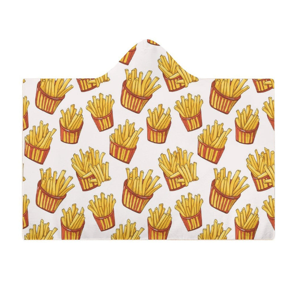 French Fries Kids Hooded Blanket 100cm x 130cm Kids Hooded Blanket Food Printed Offshore