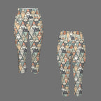 Diamond Cat Pattern Women's High Waist Pocket Capri Yoga Leggings Women's High Waist Capri Yoga Leggings animal Printed Offshore