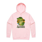 In A While, Crocodile Men's AS Colour Hoodie Pink Mens Hoodie animal Printed In Australia