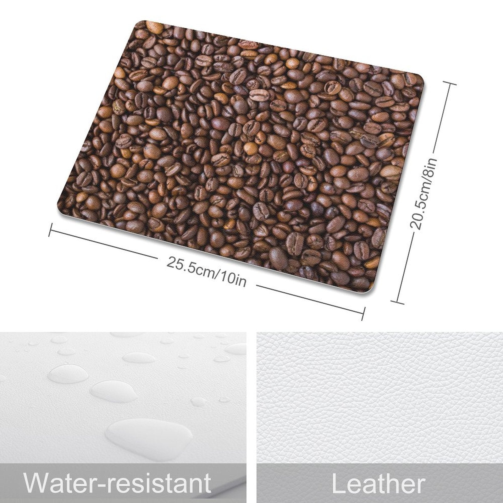 Coffee Beans Leather Mouse Pad Leather Mouse Pad Coffee Printed Offshore