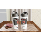 Personalised - Classic Rock - White 15oz Stainless Steel Travel Mug Personalised Travel Mug Customise Globally Fulfilled Music Personalise Retro