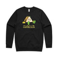It's What's On The Inside That Counts, Sandwich AS Colour Stencil Crew Sweatshirt Unisex Black Sweatshirt Food Printed In Australia
