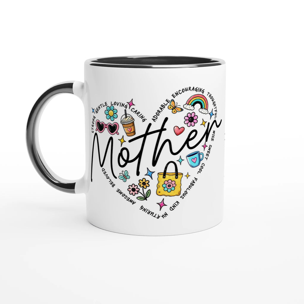 Personalised - Mother Heart Mug - 11oz Ceramic Mug Personalised 11oz Mug customise Globally Fulfilled Mum personalise