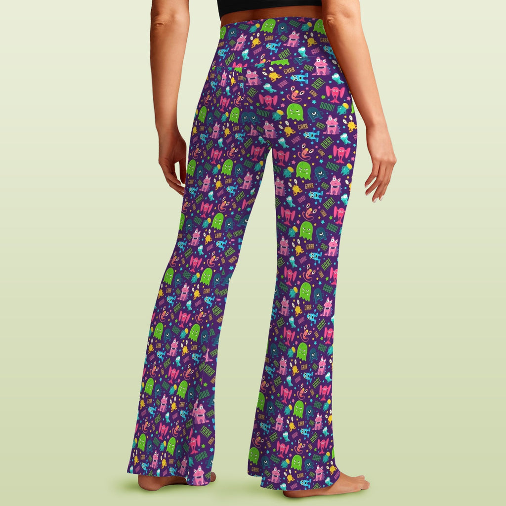 Cheeky Aliens High Waist Crossover Tummy Control Flare Leggings