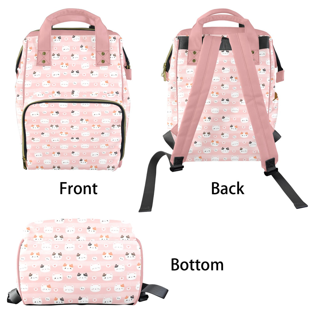 Pink Cats Multi-Function Backpack, Nappy / Diaper Bag Multi-function Backpack, Nappy / Diaper Bag animal Printed Offshore