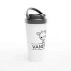 Personalise - Giraffe Name - White 15oz Stainless Steel Travel Mug Personalised Travel Mug animal customise Globally Fulfilled Name personalise