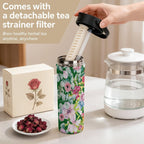 Bright Floral 20oz Tea Tumbler with Carry Handle