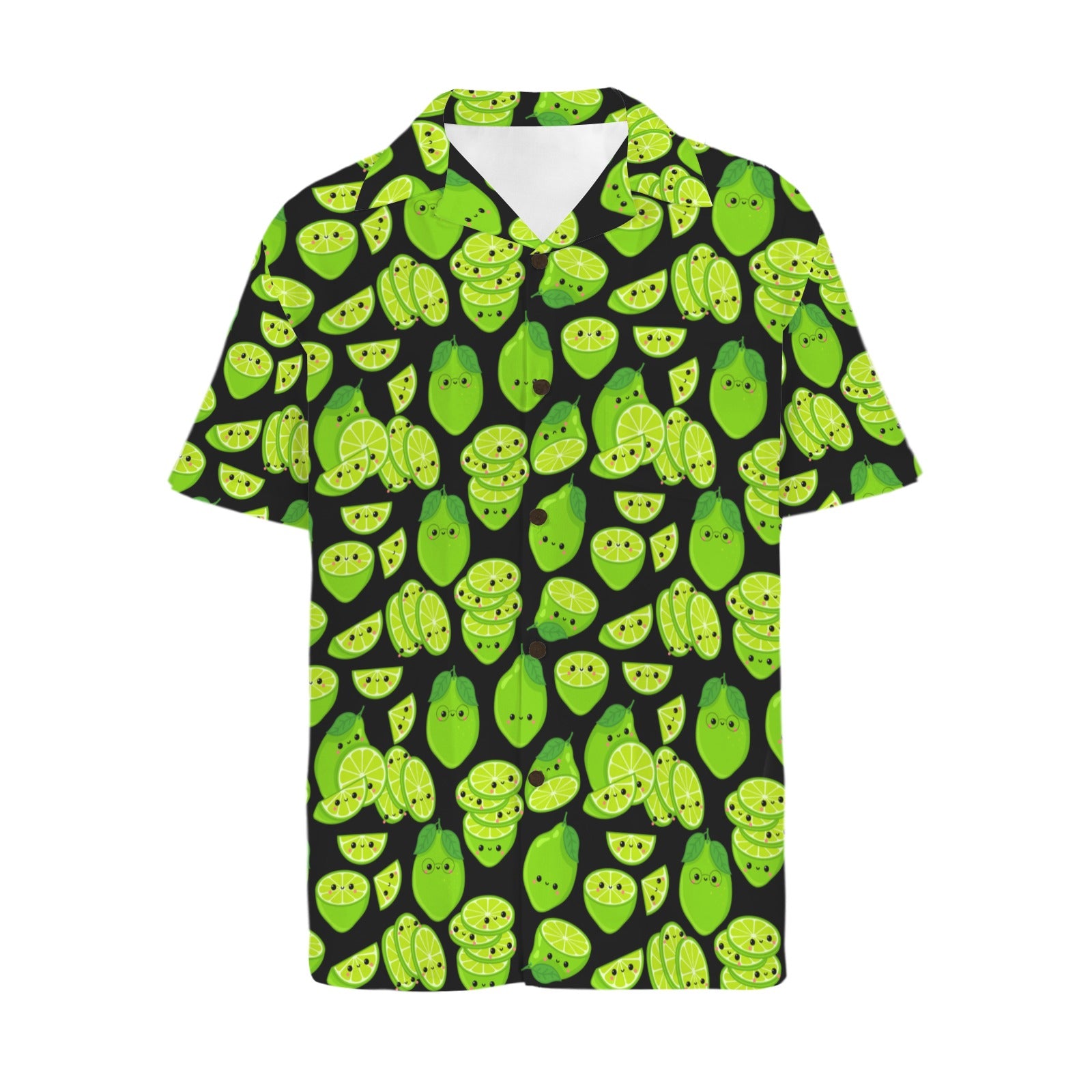 Cute Limes Men's Short Sleeve Hawaiian Shirt Men's Hawaiian Shirt (New) Food Printed Offshore