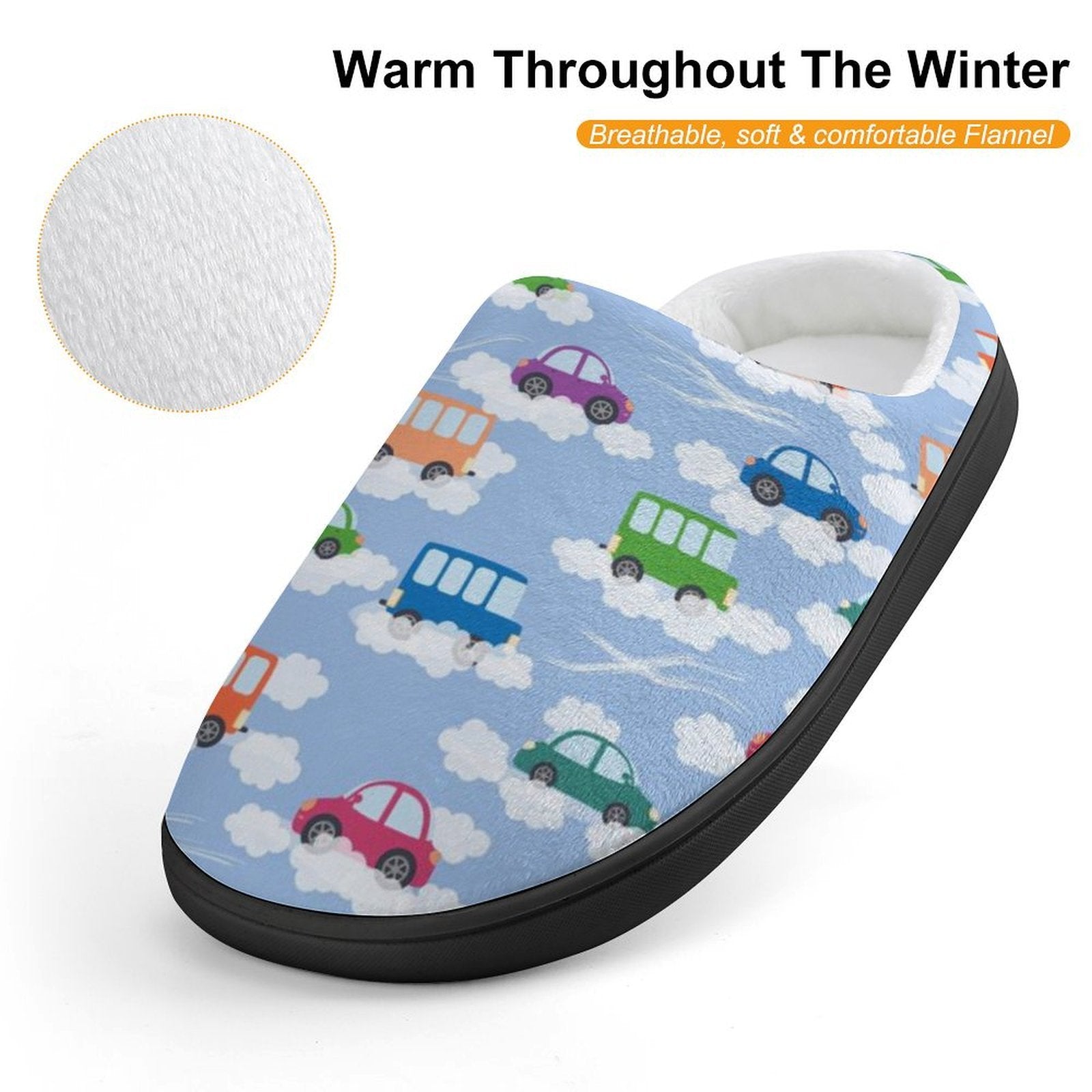 Colourful Cars Kids Cotton Slippers