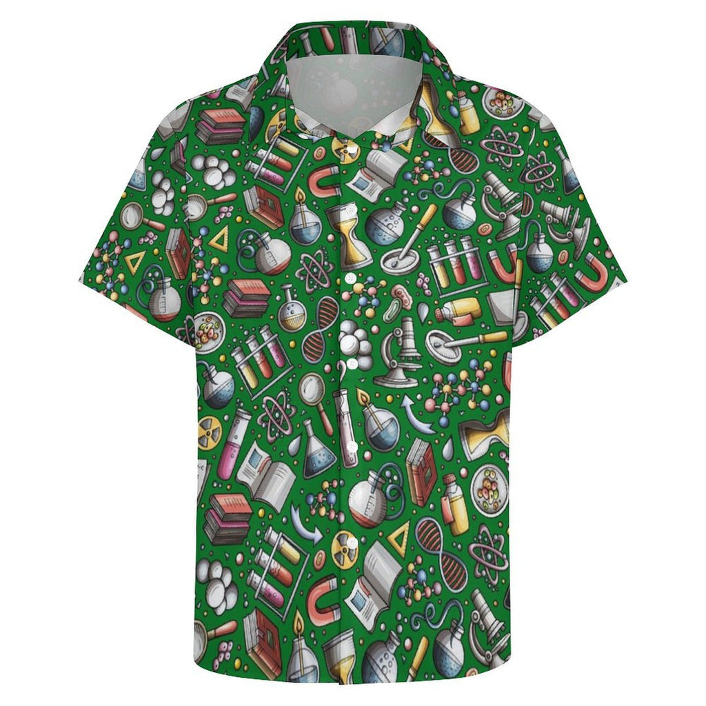 Science Love Women's Collared Pocketless Short Sleeve Shirt