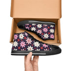 Pink Daisy Women's High Top Canvas Shoes Womens Classic High Top Shoes Plants Printed Offshore