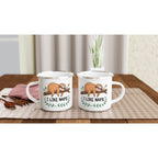 Sloth, I Like Naps - White 12oz Enamel Mug Enamel Mug animal Globally Fulfilled