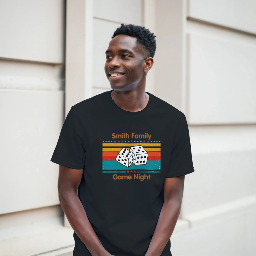 Personalised - Dice, Family Games Night - Classic Unisex Crewneck T-shirt | Gildan® 64000 Personalised T-shirt customise Games Globally Fulfilled personalise