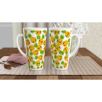 Cool Pineapples - White Latte 17oz Ceramic Mug Latte Mug food Globally Fulfilled