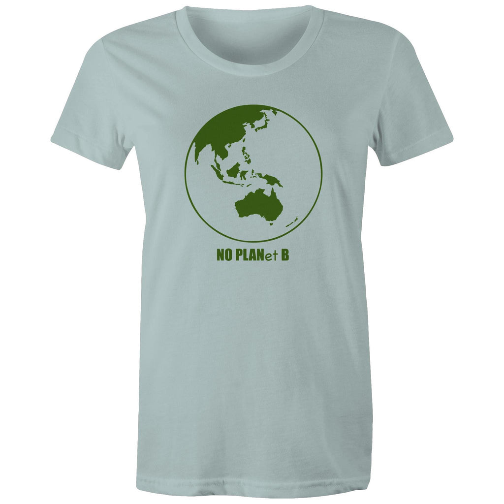 No Planet B, Earth - Womens T-shirt Pale Blue Womens T-shirt Environment Printed In Australia