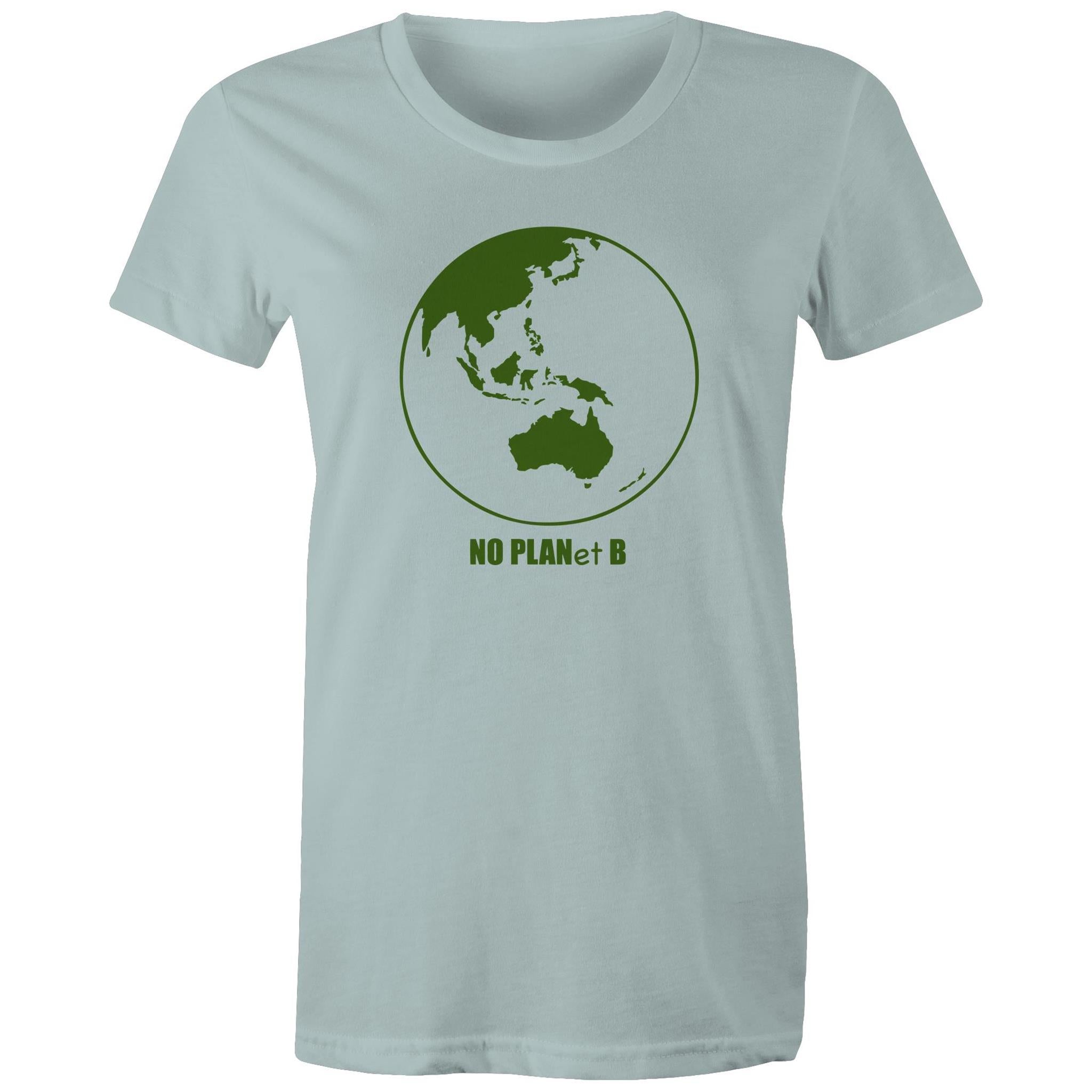 No Planet B, Earth - Womens T-shirt Pale Blue Womens T-shirt Environment Printed In Australia