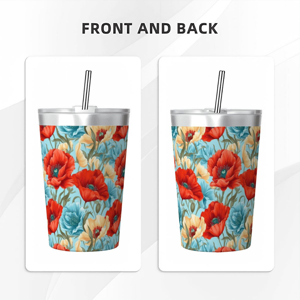 Vibrant Floral Small Stainless Steel Travel Mug Cup 12oz/350ml