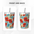 Vibrant Floral Small Stainless Steel Travel Mug Cup 12oz/350ml