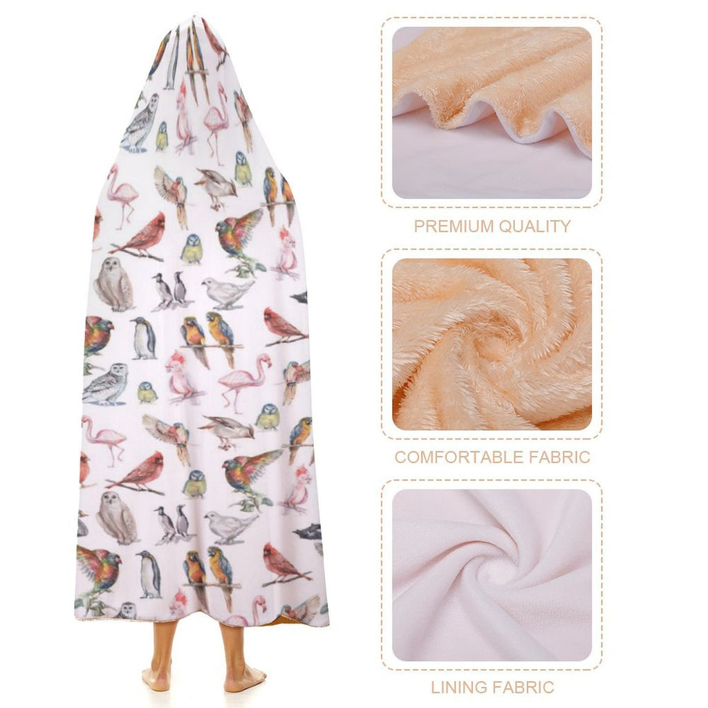 Birds Of A Feather Kids Hooded Blanket 100cm x 130cm