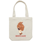 Beef Cake - Canvas Tote Bag Cream One Size Tote Bag Printed In Australia