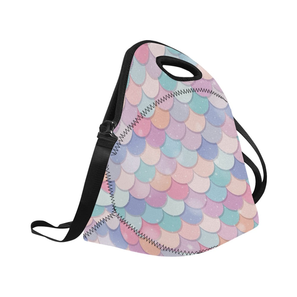 Mermaid Scales - Neoprene Lunch Bag Neoprene Lunch Bag Printed Offshore