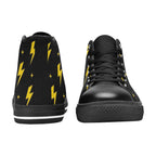 Yellow Lightning - Kids High Top Canvas Shoes