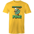Everything's Pine, Christmas - Mens T-Shirt Yellow Mens Christmas T-shirt Christmas Printed In Australia