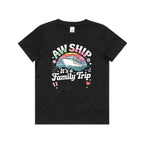 Aw Ship, It's A Family Trip Kids Cruise T-shirt Black Kids Cruise T-shirt Cruise Printed In Australia